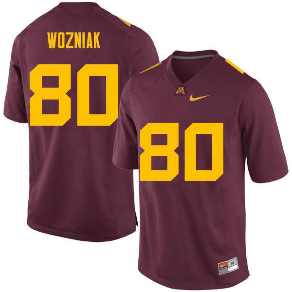 Men #80 Nate Wozniak Minnesota Golden Gophers College Football Jerseys Sale-Maroon